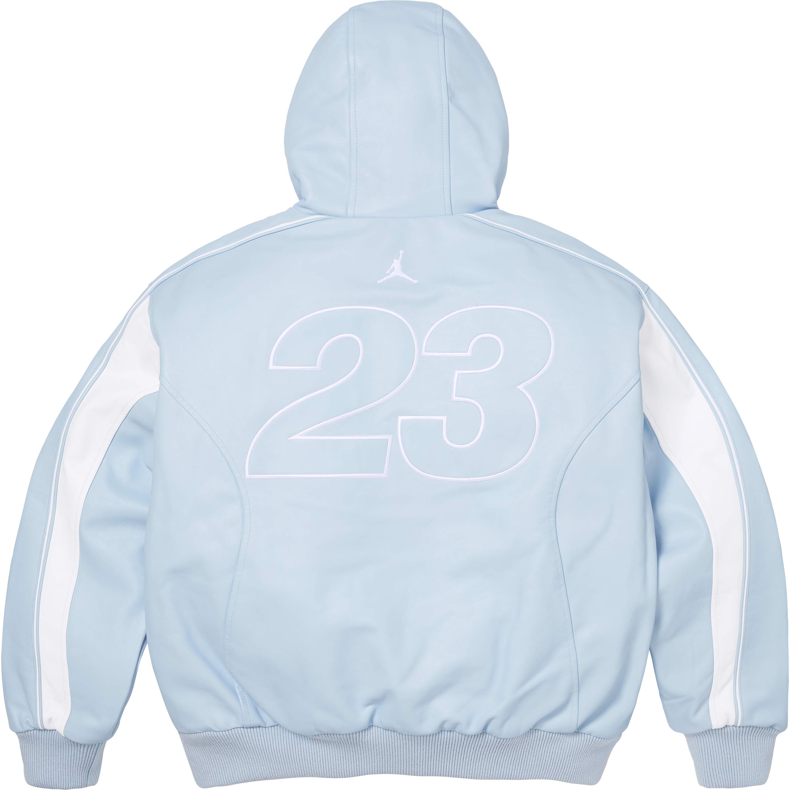 Supreme®/Jordan® Hooded Leather Jacket view 18